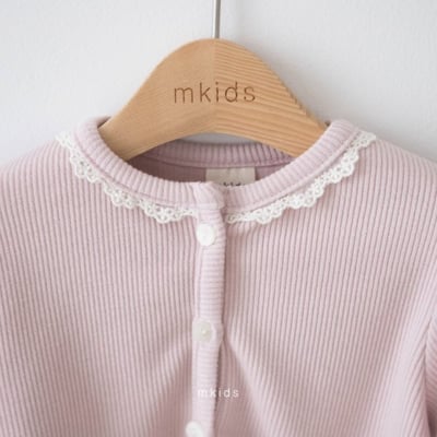 M-KIDS46｜(65-115cm) 2色蕾絲花邊開襟外套4