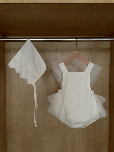 JE53｜(66-90cm) 繡花薄紗吊帶包屁衣3