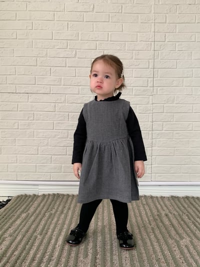 JE608｜(80cm-110cm) 學院素面背心洋裝/花邊領上衣13