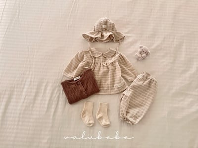 Valubebe20｜(65-90) 棉麻花苞帽6