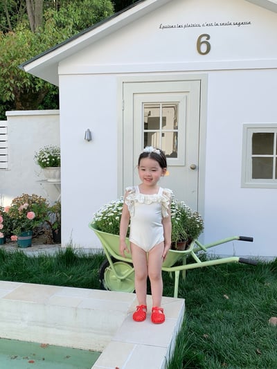 JE29｜(73-130cm) 蕾絲花邊防曬50+泳衣-無袖9