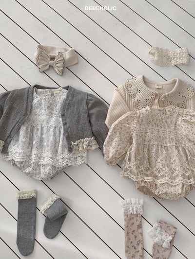 Bebe holic44｜(3m-18m) 碎花蕾絲裙包屁衣8