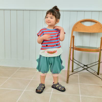 1st blue41｜(~93-118cm) 鯊魚條紋上衣3