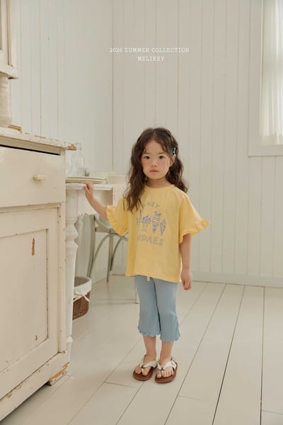 Melikey04｜(75-125cm) 冰淇淋印花荷葉袖上衣25