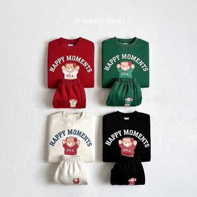 vivid91｜(78cm-125cm) 小熊印花休閒套裝3