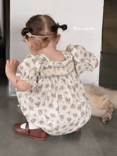 JE720｜(66-120cm) 復古碎花包屁衣/洋裝16