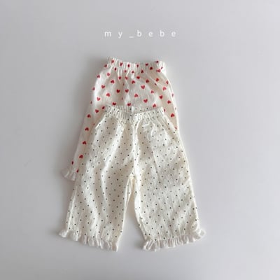 my_bebe30｜(80-120cm) 蕾絲邊直筒長褲12