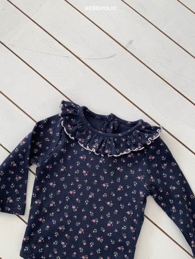 Bebe holic31｜(3m-18m) 滾邊花瓣領碎花包屁衣6