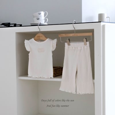 M-KIDS06｜(65-115cm) 素面/碎花飛袖套裝17