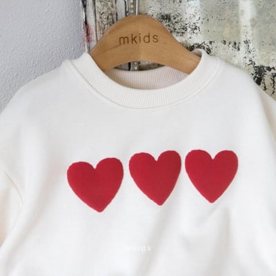 M-KIDS42｜(65-115cm) 2色愛心印花休閒上衣4