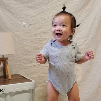 LIME&BLUE06｜(55-80cm)  熊熊室內包屁衣13