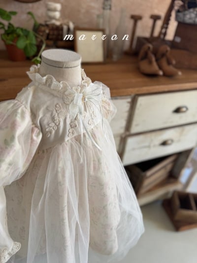 Marron55｜(1y-6y) 古典玫瑰薄紗洋裝7