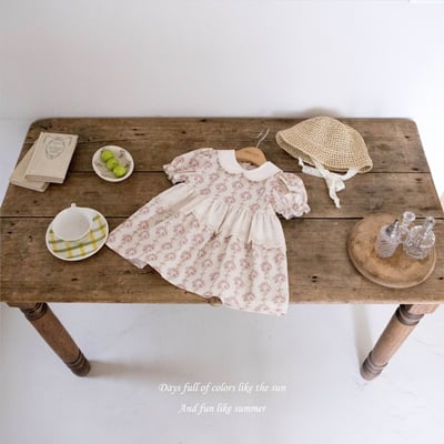 M-KIDS12｜(65-115cm) 歐式碎花滾邊洋裝18