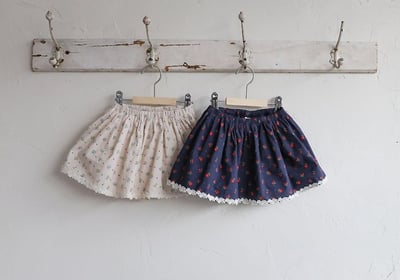 FLO40｜(75-140) 蕾絲翻領碎花褲裙10