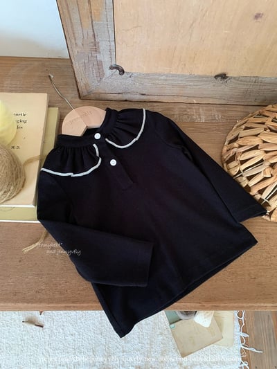 JE567｜(73-100cm) 滾邊翻領上衣/線條吊帶褲4