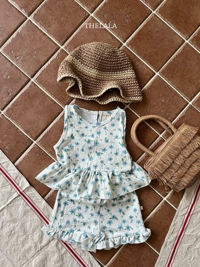 thelala33｜ (70-115) 抓皺碎花荷葉套裝9