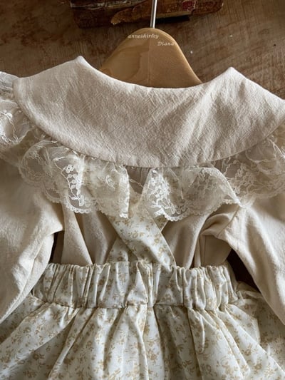 Anne Shirley17｜(3m-22m) 2色格紋/碎花蕾絲吊帶褲裙9