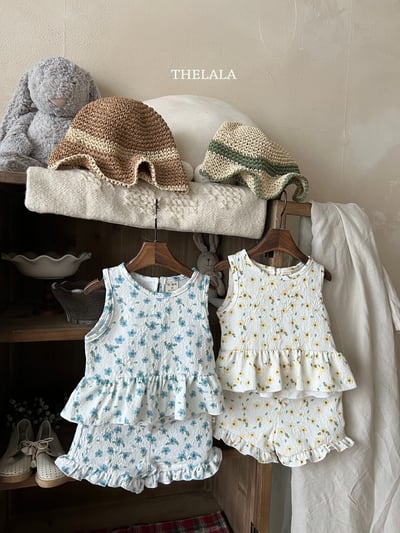 thelala33｜ (70-115) 抓皺碎花荷葉套裝12