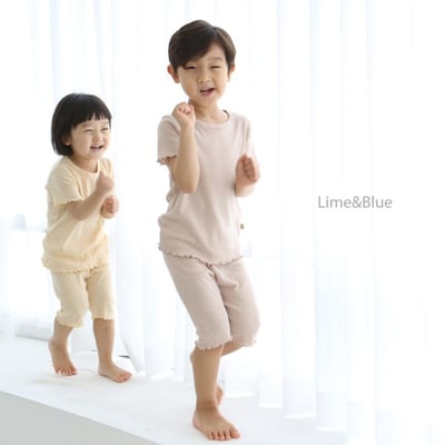 LIME&BLUE09｜(80-118cm)  木耳邊素色居家服16