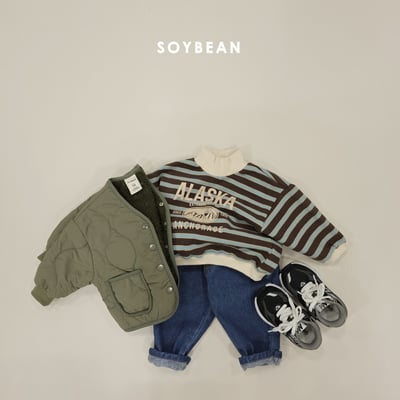 Soybean86｜(75cm-118cm) 英字條紋印花休閒上衣10