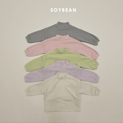 Soybean28｜(75cm-118cm) 細條紋高領上衣1