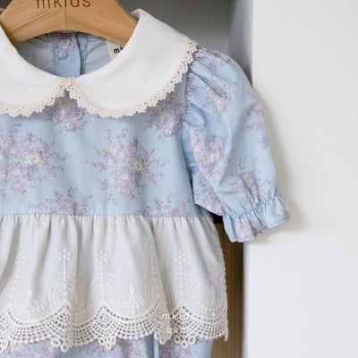 M-KIDS38｜(65-80cm) 歐式碎花滾邊包屁衣5