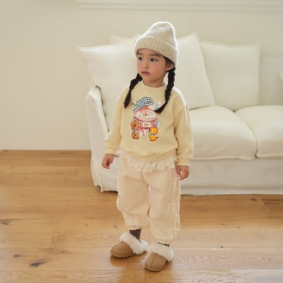 neneru32｜(85cm-125cm) 2色法式插畫蕾絲荷葉邊上衣8