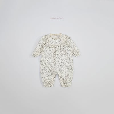 bebe nine23 (65-85) 2色荷葉滾邊領碎花連身衣14
