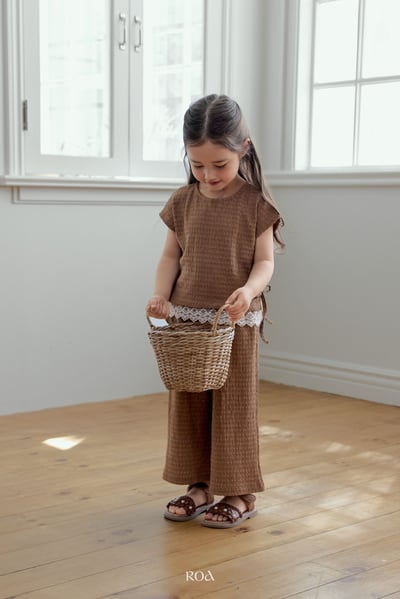 ROA04｜(6m-18m) 2色抓皺蕾絲滾邊套裝14