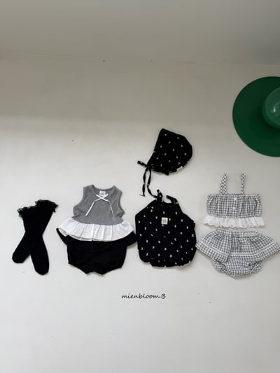 Bloom.b19｜(55cm-118cm) 緞帶蕾絲荷葉背心4