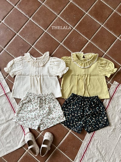 thelala49｜ (70-115) 滾邊荷葉領公主袖上衣6