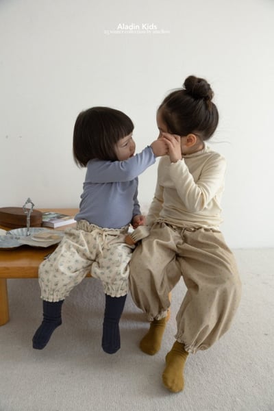 ALADIN15｜(75cm-114cm) 磨毛碎花抽繩縮口褲10