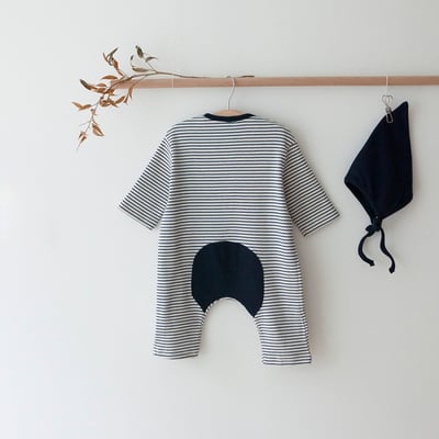 LEMONADE27｜(55cm-85cm) 3色條紋羅紋連身衣含帽子15