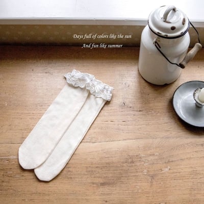 M-KIDS57｜(65-115cm) 無根蕾絲長襪11