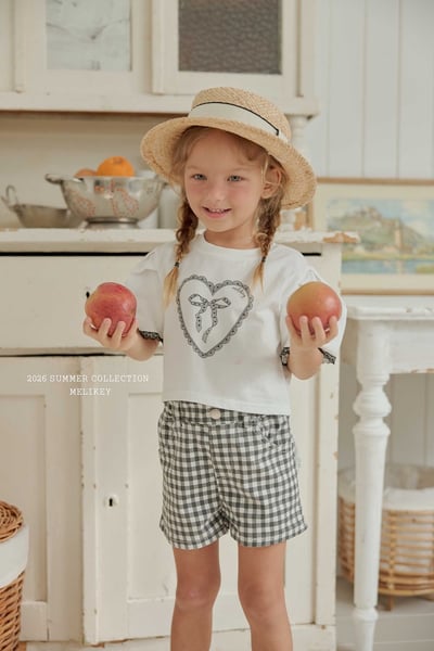 Melikey02｜(75-125cm) 蕾絲滾邊袖愛心短版上衣14