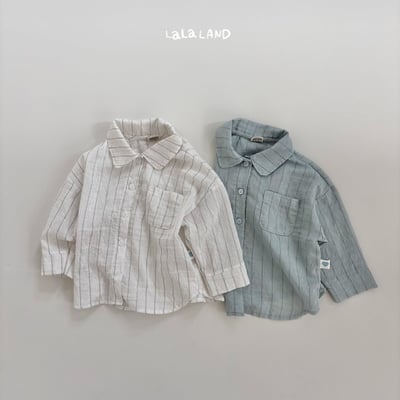 lala land50｜(75-120cm) 2色亞麻條紋襯衫15