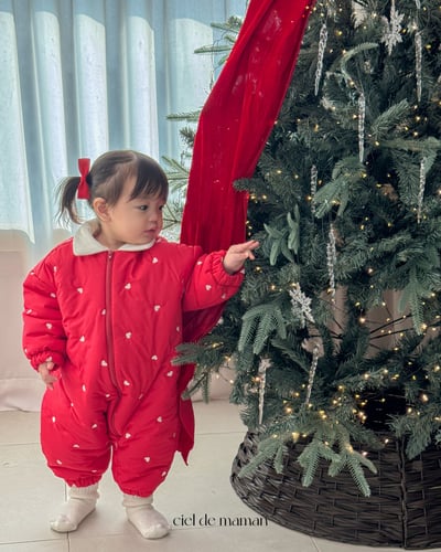 Cieldemaman16｜(6M~24M)  2色愛心羽絨連身服13