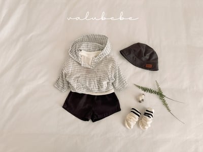 Valubebe 09｜(65-90cm) 格子連帽口袋衣9