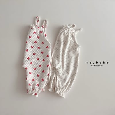 my_bebe25｜(-6m-12m-) 細肩印花內刷毛連身衣14