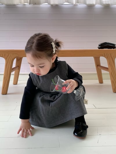 JE608｜(80cm-110cm) 學院素面背心洋裝/花邊領上衣22