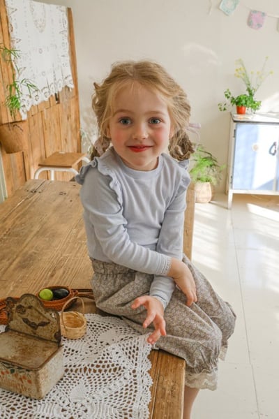 FLO27｜(75-140) 5色荷葉飛袖上衣7