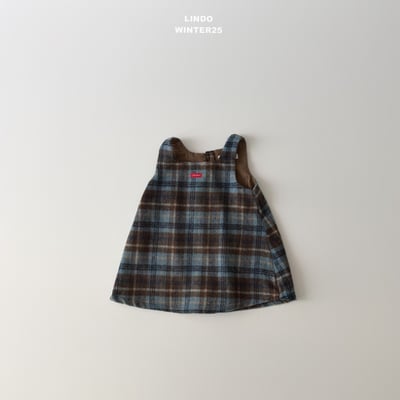 Lindo66｜(80cm-125cm) 背心格紋洋裝7