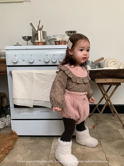 JE 642｜(80-110cm)  絨毛小碎花包屁裝20