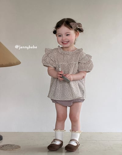 JE695｜(73-100cm)  花領碎花套裝1