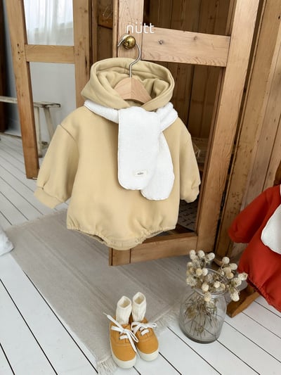 Nutt08｜(3m-16m) 簡約連帽包屁衣含圍巾10