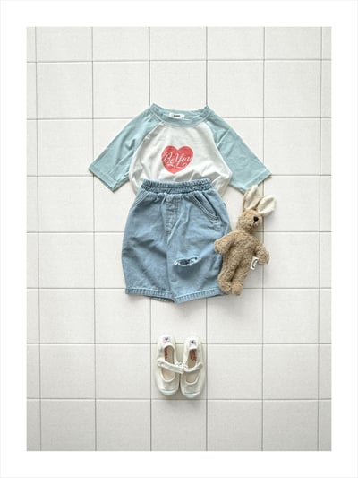 onu06｜(70cm-115cm) 愛心印花7分袖上衣11