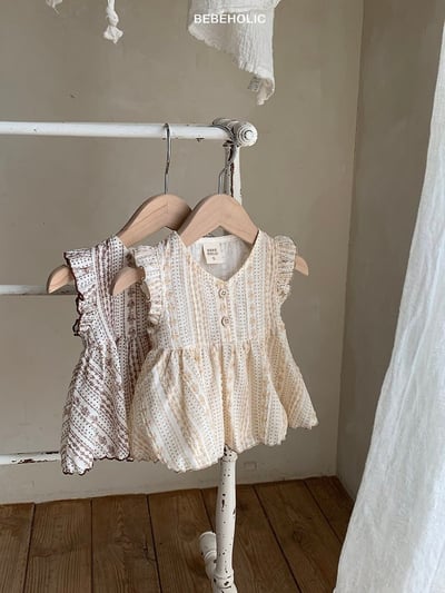 Bebe holic34｜(3m-18m) 花紋娃娃裝上衣4