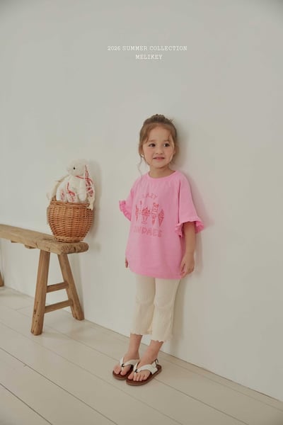 Melikey04｜(75-125cm) 冰淇淋印花荷葉袖上衣17