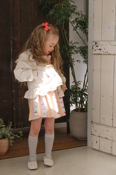 FLO59｜(75-140) 2色蕾絲荷葉花邊連帽拉鍊外套15