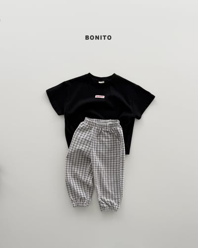Bonito45｜(75cm-125cm) 4色格紋束腳慢跑褲5